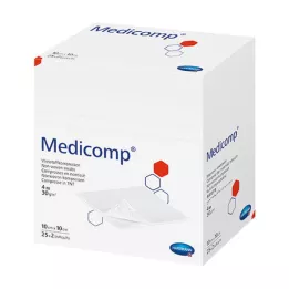 MEDICOMP Ikke-steril, ikke-vevd komp. 10x10 cm 4-lags, 100 stk