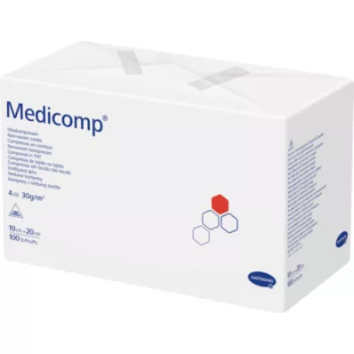 MEDICOMP Ikke-steril, ikke-vevd komp. 10x20 cm 4-lags, 100 stk
