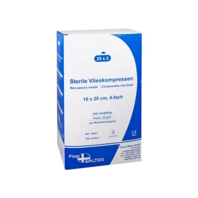 VLIESKOMPRESSEN 10x20 cm steril 4-lags, 25X2 stk VLIESKOMPRESSEN 10x20 cm steril 4-lags, 25X2 stk