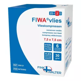 VLIESKOMPRESSEN 7,5x7,5 cm steril 6x, 25X2 stk