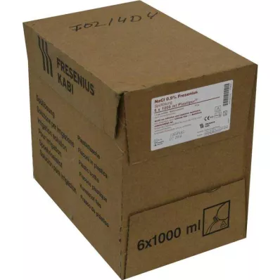 NACL 0,9 % skruelokk i plast, 6X1000 ml