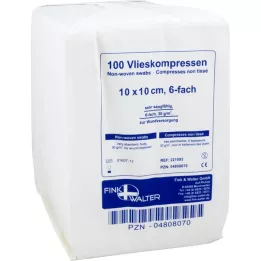 VLIESKOMPRESSEN 10x10 cm usteril 6x, 100 stk