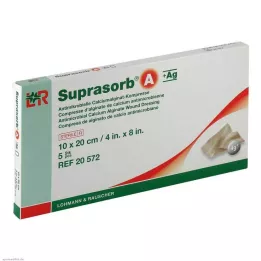 SUPRASORB A+Ag Antimik.Cal.Alginat Kompr.10x20 cm, 5 stk