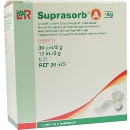 SUPRASORB A+Ag Antimik.Cal.Alginat Tamp.30 cm 2 g, 5 stk