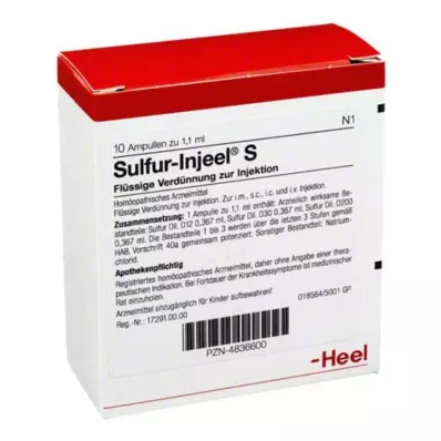 SULFUR INJEEL S Ampuller, 10 stk