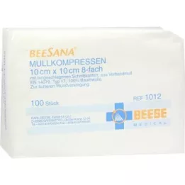 MULLKOMPRESSEN 10x10 cm usteril 8x, 100 stk