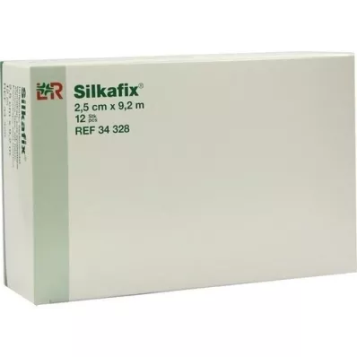 SILKAFIX Stiftende gips 2,5 cm x 9,2 m pappkjerne, 12 stk