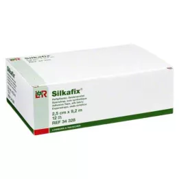 SILKAFIX Stiftende gips 2,5 cm x 9,2 m pappkjerne, 12 stk