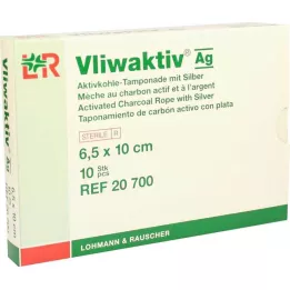 VLIWAKTIV AG Aktivt kulltampong med sølv 6,5x10 cm, 10 stk