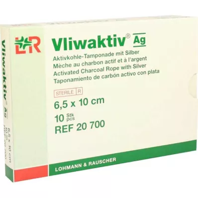 VLIWAKTIV AG Aktivt kulltampong med sølv 6,5x10 cm, 10 stk