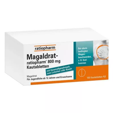 MAGALDRAT-ratiopharm 800 mg tabletter, 100 stk MAGALDRAT-ratiopharm 800 mg tabletter, 100 stk