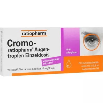 CROMO-RATIOPHARM Øyedråper enkeltdose, 20X0,5 ml