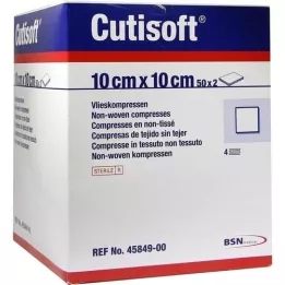 CUTISOFT Ikke-vevde kompresser 10x10 cm sterile, 50X2 stk