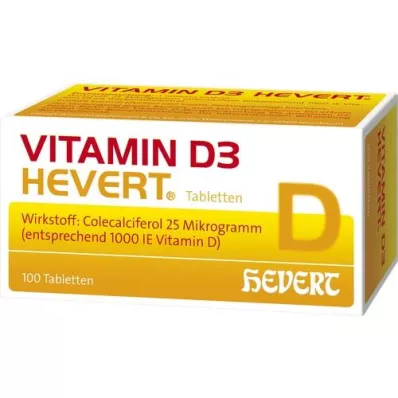 VITAMIN D3 HEVERT tabletter, 100 stk