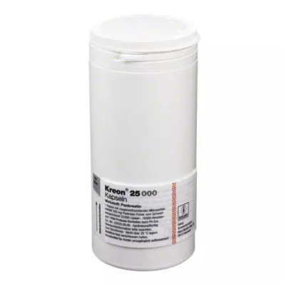KREON 25 000 harde kapsler med enterisk belagte pellets, 200 stk KREON 25 000 harde kapsler med enterisk belagte pellets, 200 stk