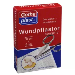 GOTHAPLAST Sårgips sensitiv 6 cm x 0,5 m kuttet, 1 stk