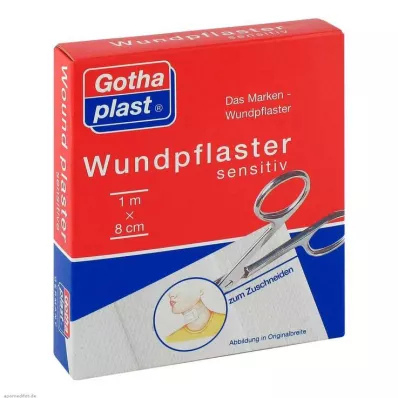 GOTHAPLAST Sårgips sensitiv 8 cmx1 m kutt, 1 stk GOTHAPLAST Sårgips sensitiv 8 cmx1 m kutt, 1 stk