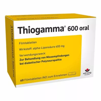 THIOGAMMA 600 orale filmdrasjerte tabletter, 60 stk THIOGAMMA 600 orale filmdrasjerte tabletter, 60 stk