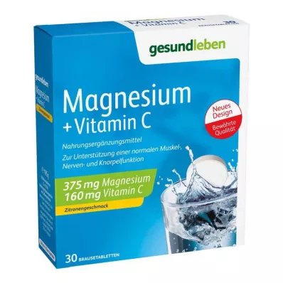 GESUND LEBEN Magnesium+Vitamin C-brusetabletter, 3X10 stk GESUND LEBEN Magnesium+Vitamin C-brusetabletter, 3X10 stk