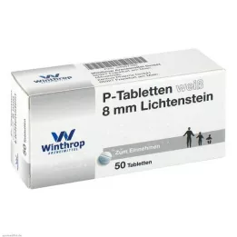 P TABLETTEN hvit 8 mm, 50 stk