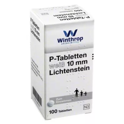 P TABLETTEN hvit 10 mm, 100 stk