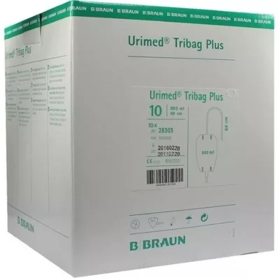 URIMED Tribag Plus Urine Leg Sleeve 800 ml 60 cm ster. 10 stk