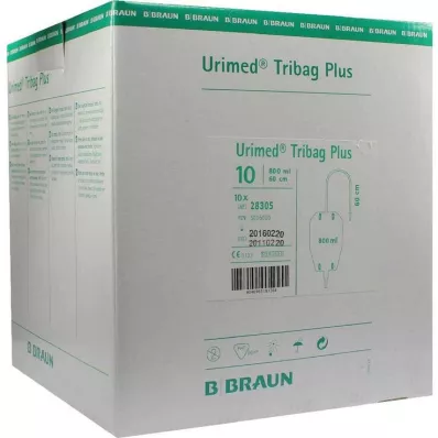 URIMED Tribag Plus Urine Leg Sleeve 800 ml 60 cm ster. 10 stk URIMED Tribag Plus Urine Leg Sleeve 800 ml 60 cm ster. 10 stk