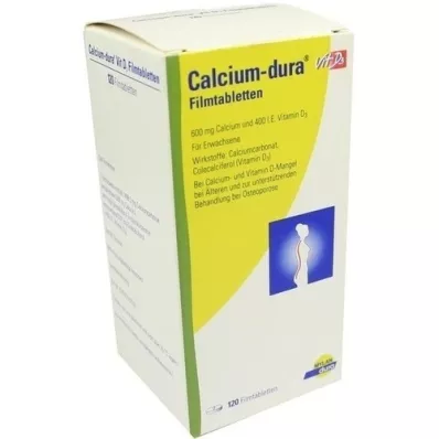 CALCIUM DURA Vit D3 filmdrasjerte tabletter, 120 stk