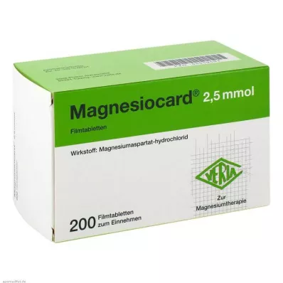 MAGNESIOCARD 2,5 mmol filmdrasjerte tabletter, 200 stk MAGNESIOCARD 2,5 mmol filmdrasjerte tabletter, 200 stk