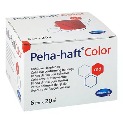 PEHA-HAFT Fargefikseringsbandasje 6 cmx20 m rød, 1 stk