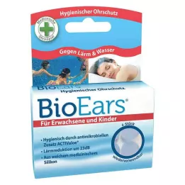 BIOEARS Antimikrobielle ørepropper av silikon, 6 stk