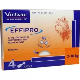 EFFIPRO 67 mg pipeløsning til drypp til små hunder, 4 stk
