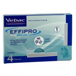EFFIPRO 50 mg oppløsning til katter, 4 stk