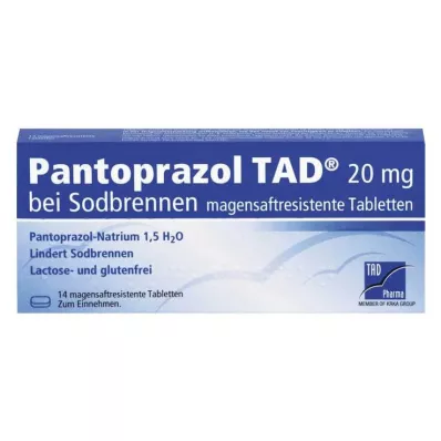 PANTOPRAZOL TAD 20 mg b.Sodbrenn. magesafttabletter, 14 stk