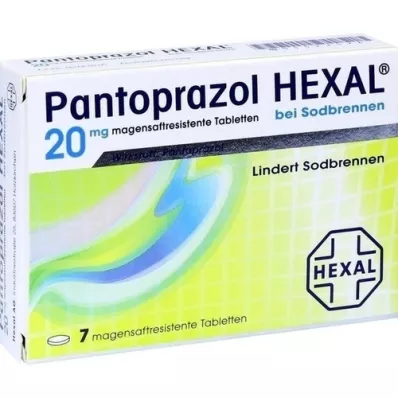 PANTOPRAZOL HEXAL b.Magetabletter mot halsbrann, 7 stk