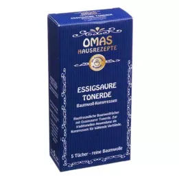 ESSIGSAURE TONERDE Bomullskompresser, 5 stk