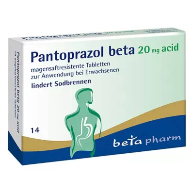 PANTOPRAZOL beta 20 mg sure enterotabletter, 14 stk PANTOPRAZOL beta 20 mg sure enterotabletter, 14 stk