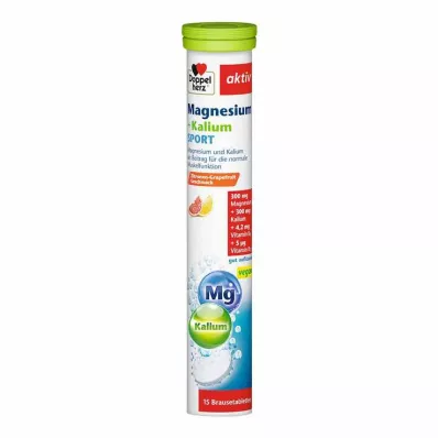 DOPPELHERZ Magnesium+kalium sports-brusetabletter, 15 stk DOPPELHERZ Magnesium+kalium sports-brusetabletter, 15 stk