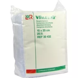 VLIWAZELL Absorberende kompresser, ikke-sterile, 15x20 cm, 25 stk