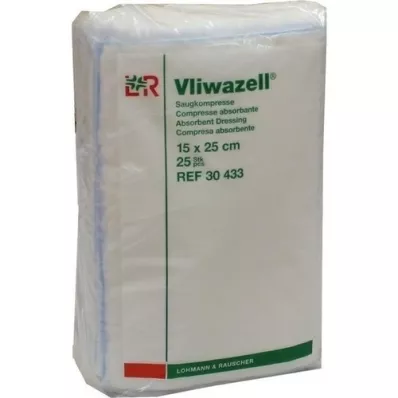 VLIWAZELL Absorberende kompresser, ikke-sterile, 15x25 cm, 25 stk