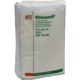VLIWAZELL Absorberende kompresser, ikke-sterile, 15x25 cm, 25 stk