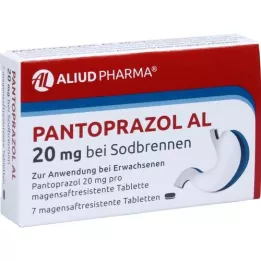 PANTOPRAZOL AL 20 mg mot halsbrann enterotabletter, 7 stk