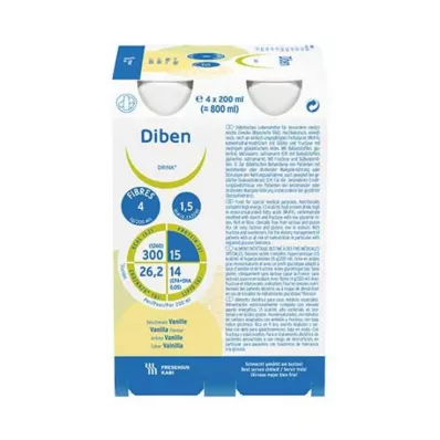 DIBEN DRINK Vanilje 1,5 kcal/ml, 4X200 ml