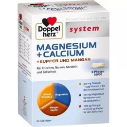 DOPPELHERZ Magnesium+Kalk+Kobber+Mangan syst. tab, 60 stk