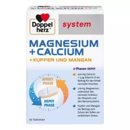 DOPPELHERZ Magnesium+Kalk+Kobber+Mangan syst. tab, 60 stk