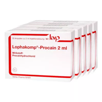LOPHAKOMP Prokain 2 ml injeksjonsvæske, oppløsning, 50X2 ml LOPHAKOMP Prokain 2 ml injeksjonsvæske, oppløsning, 50X2 ml