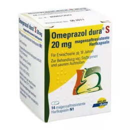 OMEPRAZOL dura S 20 mg enterokapslede harde kapsler, 14 stk