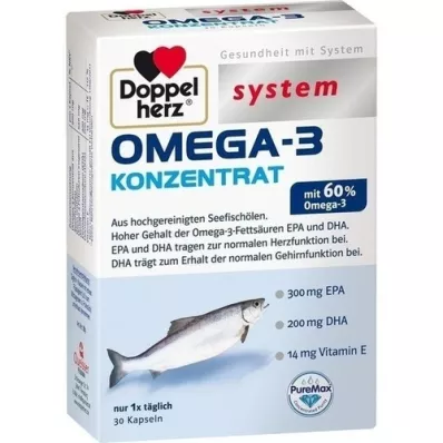 DOPPELHERZ Omega-3 konsentrat systemkapsler, 30 stk