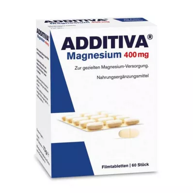 ADDITIVA Magnesium 400 mg filmdrasjerte tabletter, 60 stk