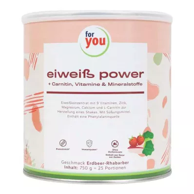 FOR YOU protein power jordbærpulver, 750 g FOR YOU protein power jordbærpulver, 750 g